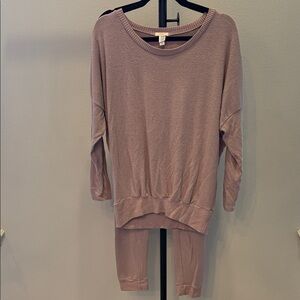Eberjey Taupe Knit Sweater and Pants Set